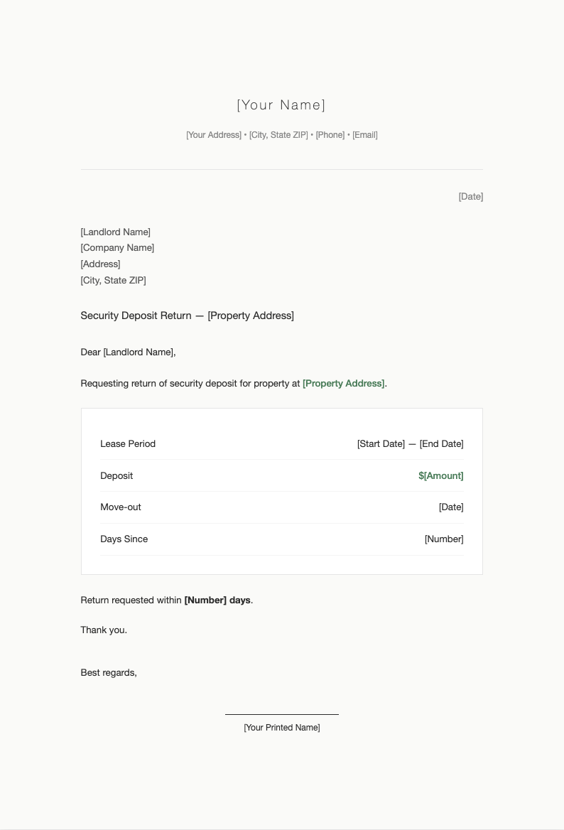 Scandinavian minimal demand letter